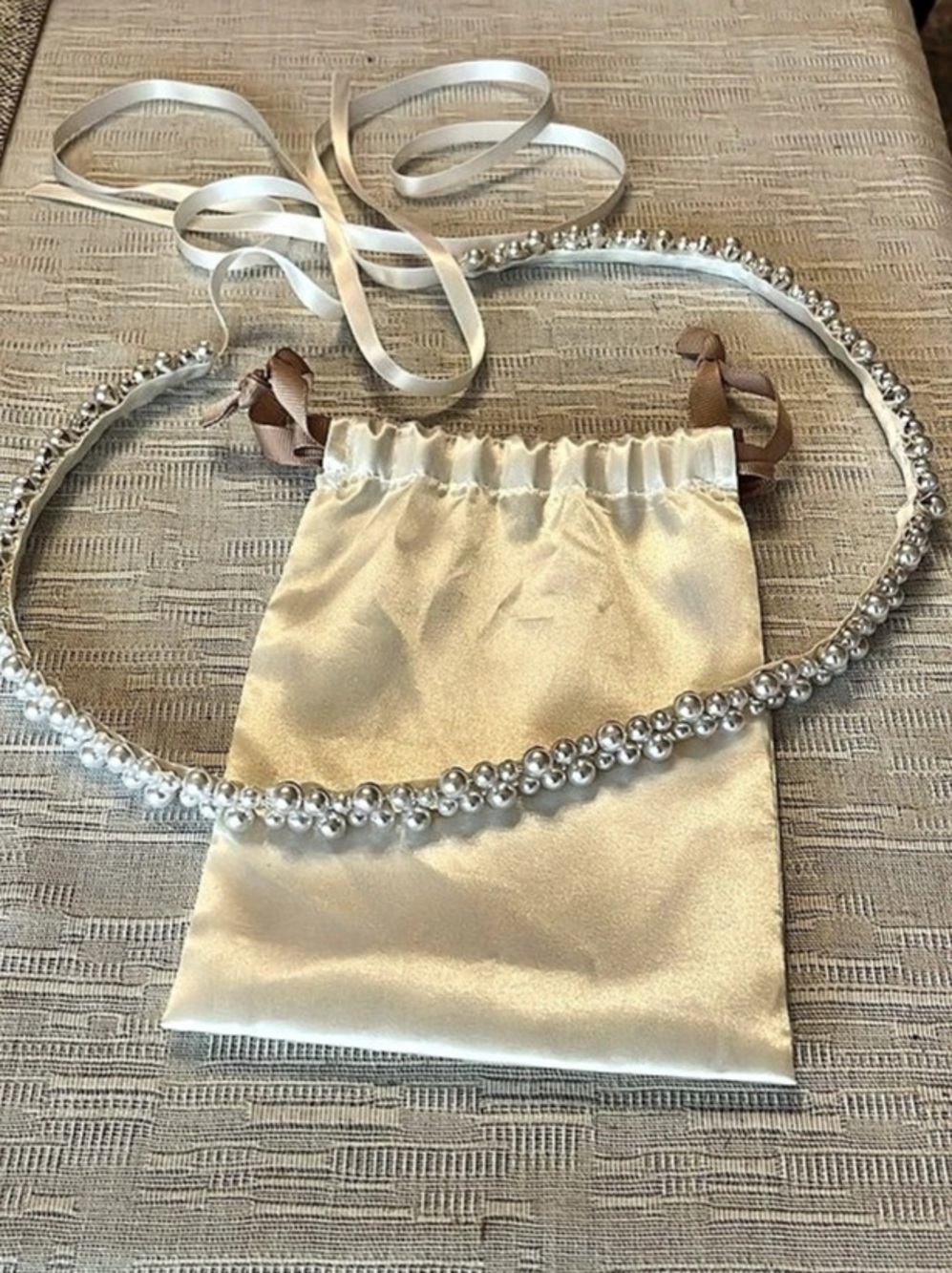 Pearl embellished bridal belt